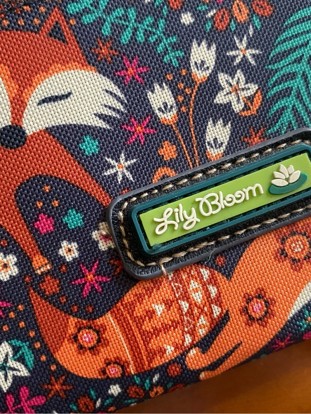*NWOT* Lily Bloom Large Fox Pattern Wallet with ID Coin Purse- Multicolor